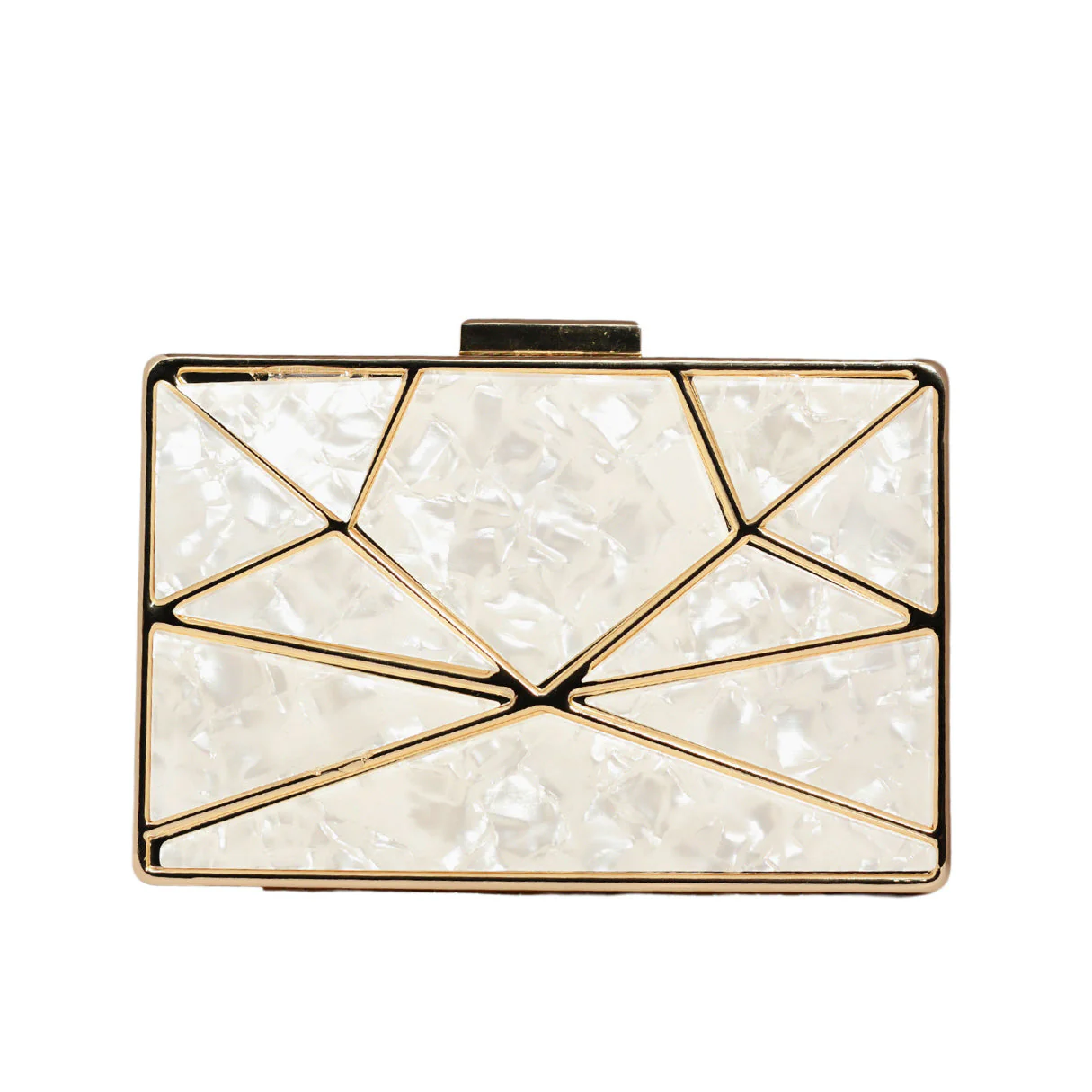 White Crystal Metal Clutch - Image 2