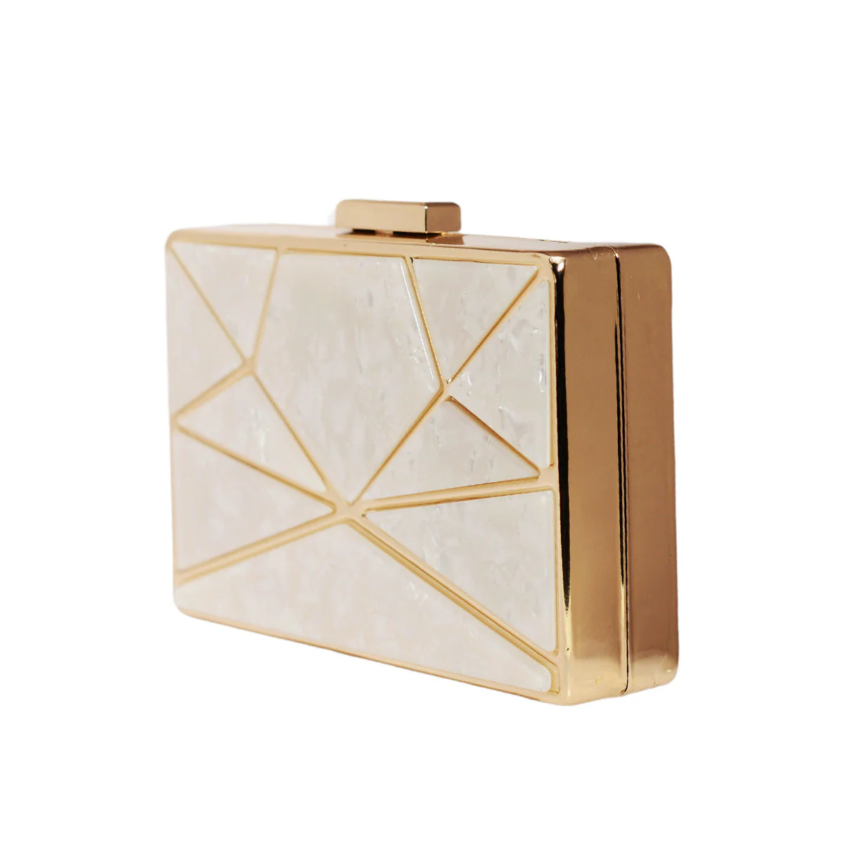 White Crystal Metal Clutch - Image 3