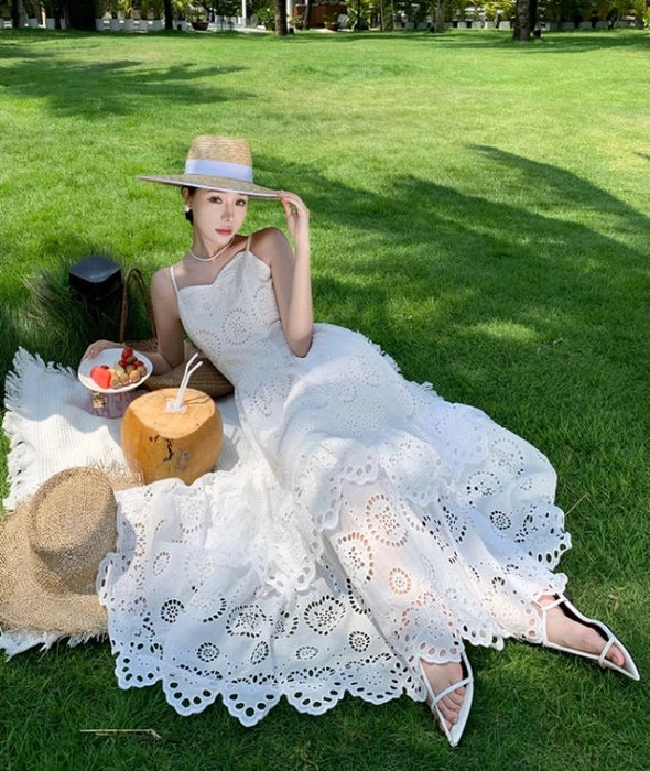 White Eyelet Beach Dress