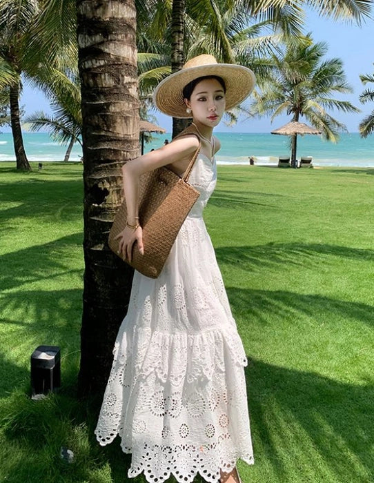 White Eyelet Beach Dress - Image 2