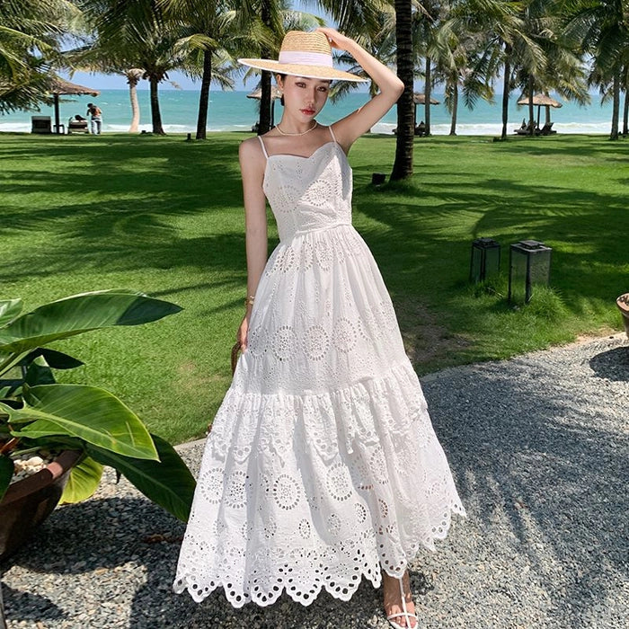 White Eyelet Beach Dress - Image 3