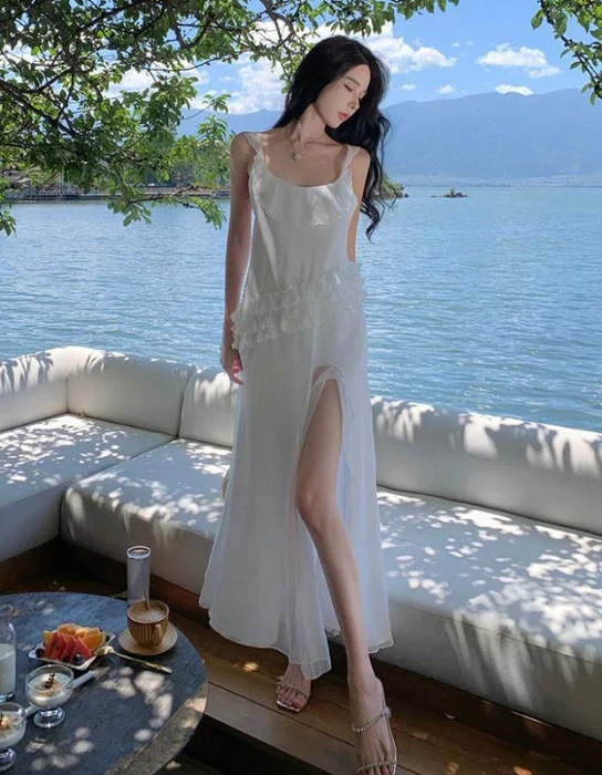 White Fairy Beach Dress - Image 8