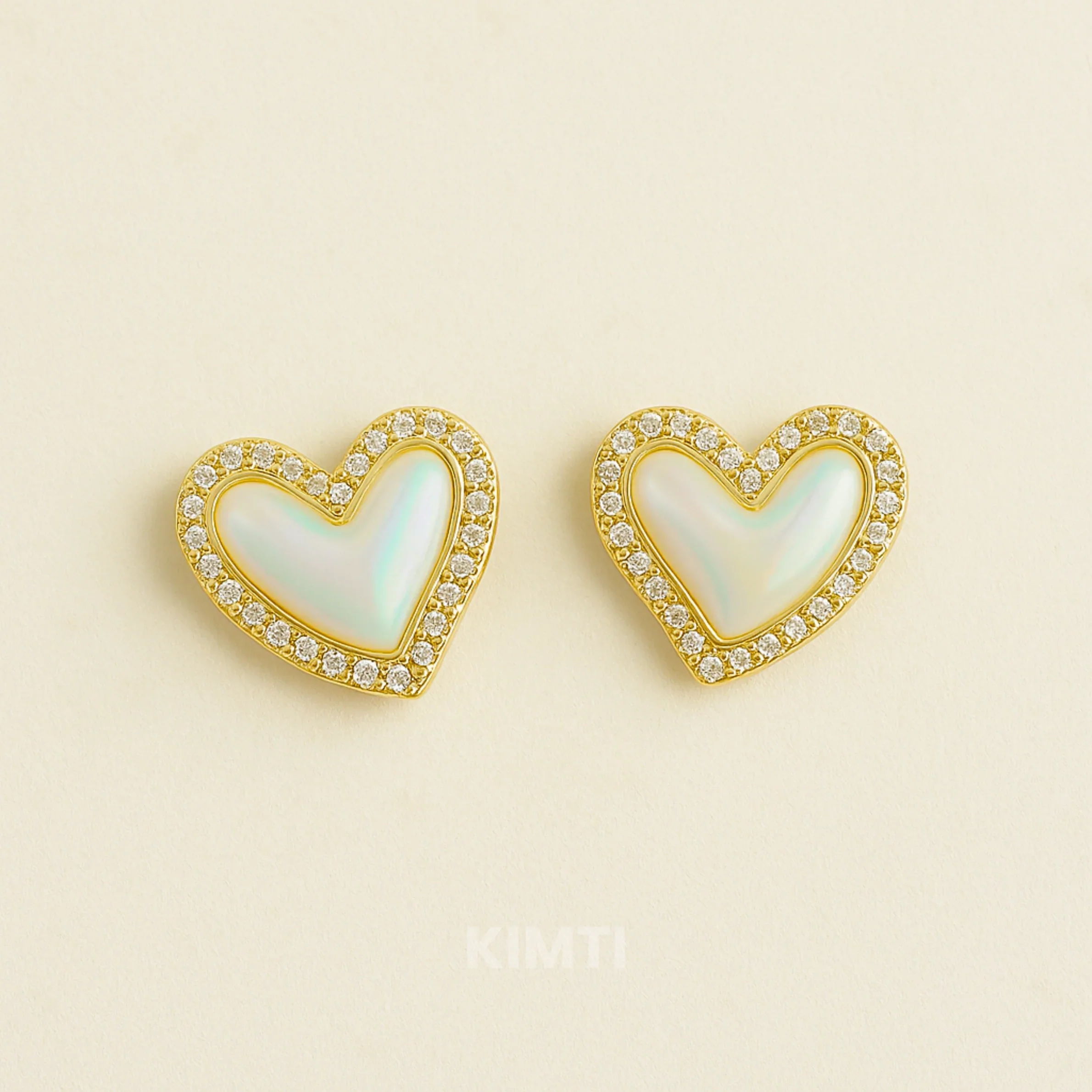 White Heart Stud Earring