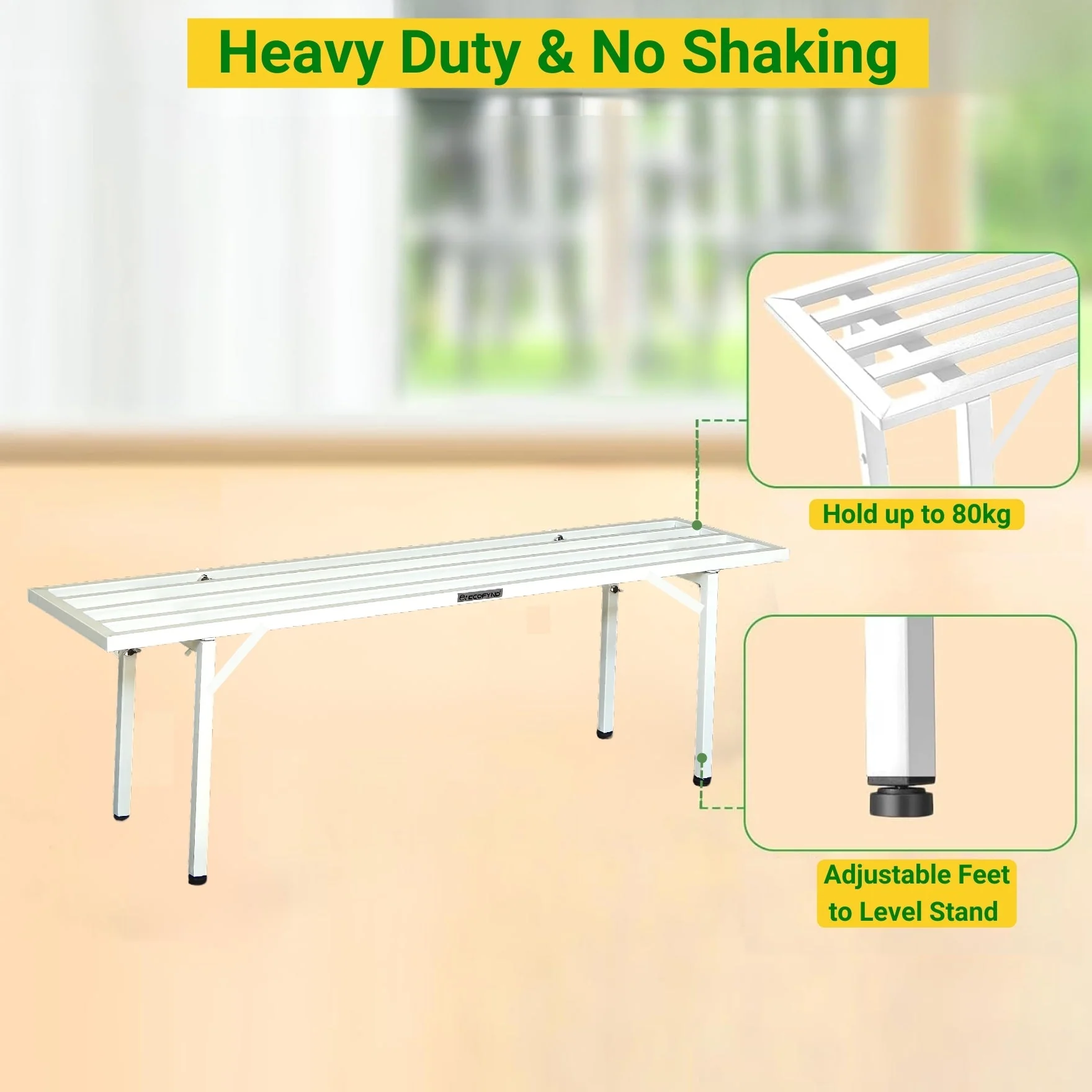 White Heavy-Duty Metal Plant Stand – Stable Multi-Pot Organizer - Image 4