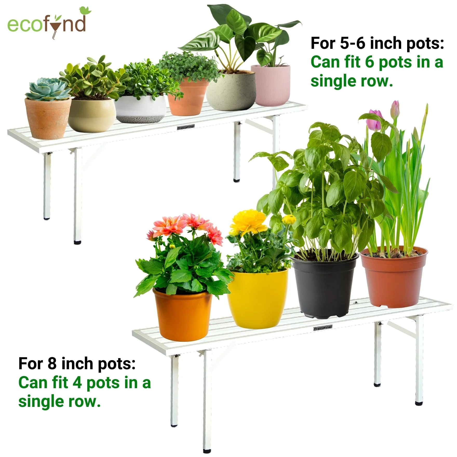 White Heavy-Duty Metal Plant Stand – Stable Multi-Pot Organizer - Image 5