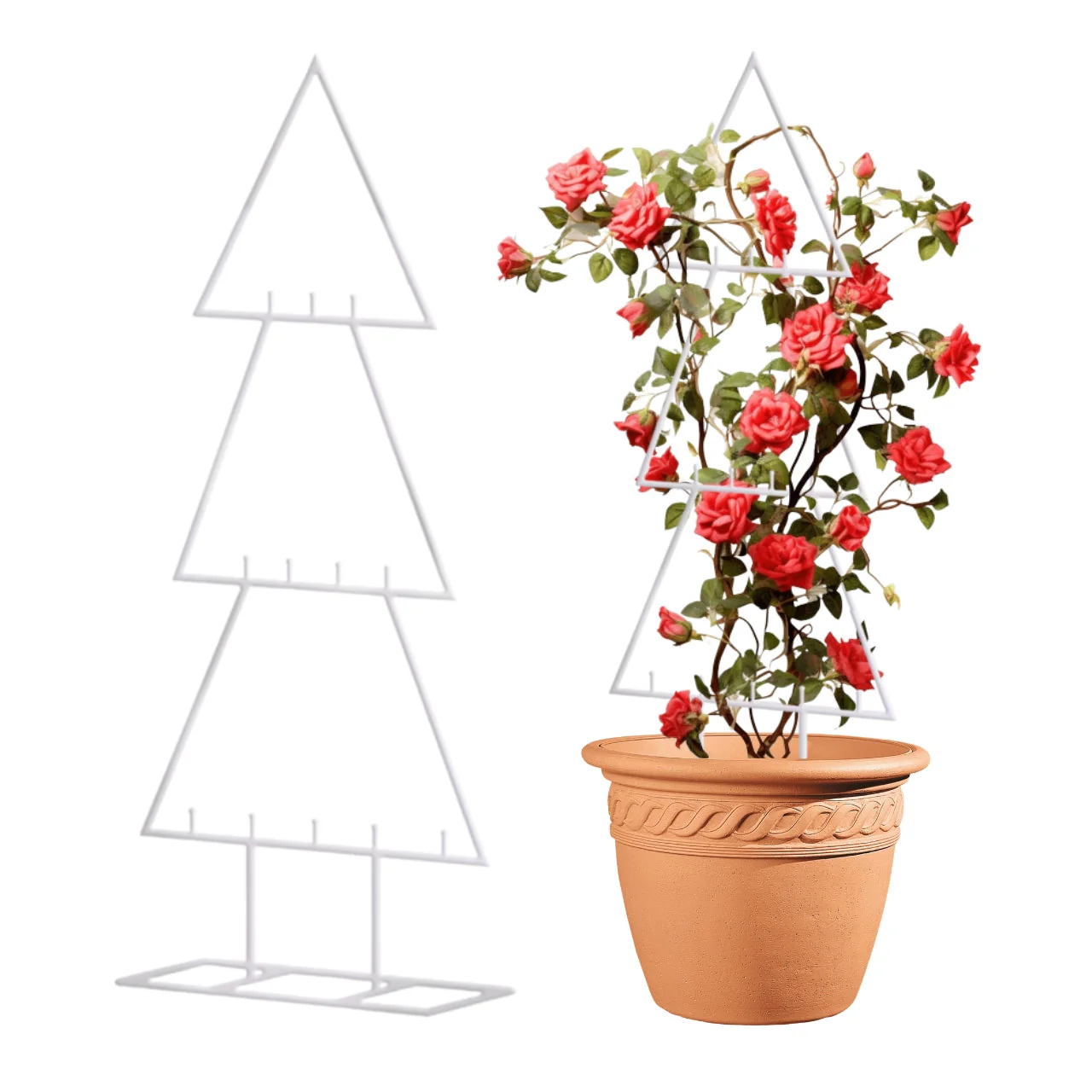 White Metal Christmas Tree Organizer Stand – Multi-Tier Display (23.6 Inch) - Image 2