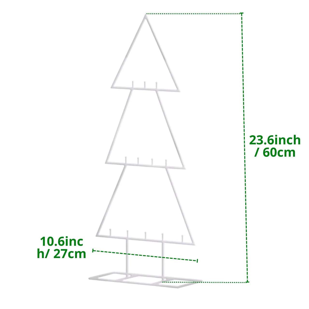 White Metal Christmas Tree Organizer Stand – Multi-Tier Display (23.6 Inch) - Image 3