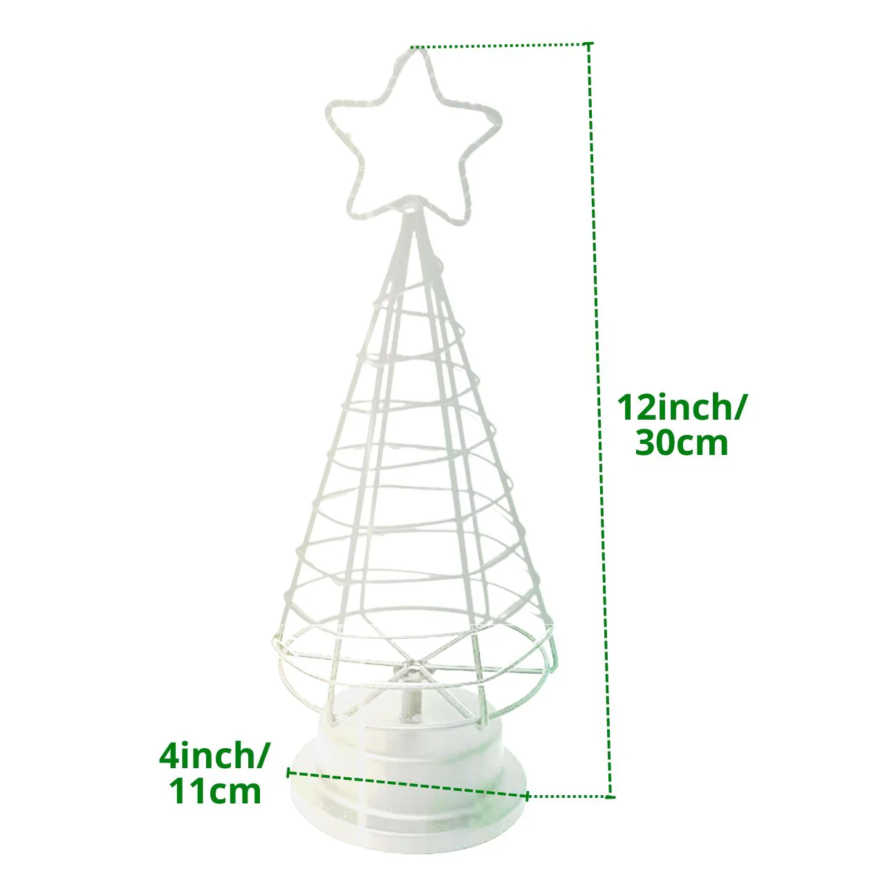 White Metal Decorative Christmas Tree – Tabletop Ornament Display - Image 2