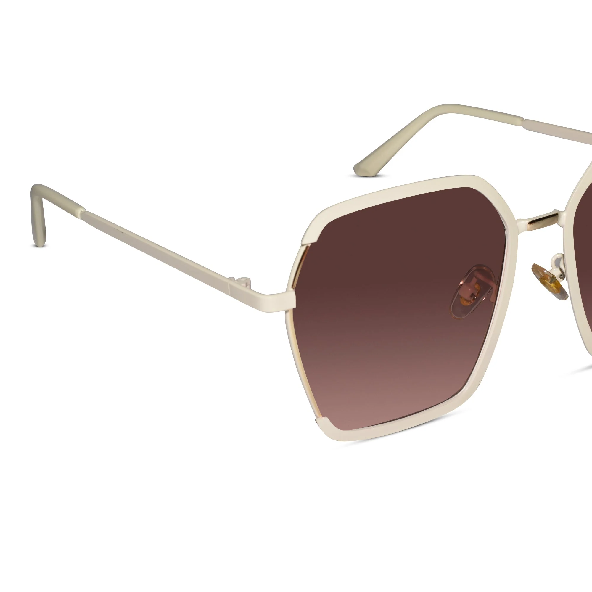 White Oversize Square Sunglasses For Women - Image 3
