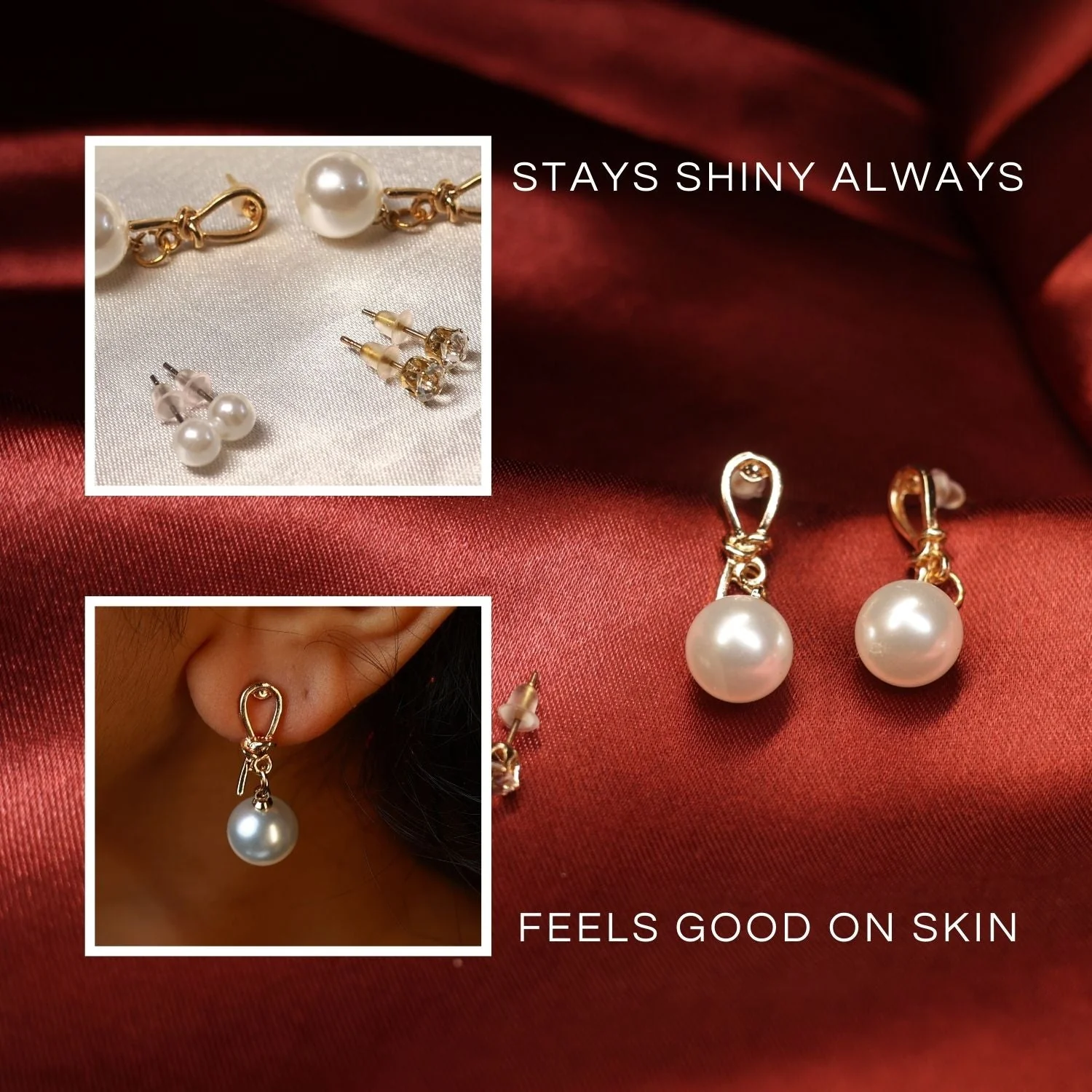 White Pearl set earrings - Image 3