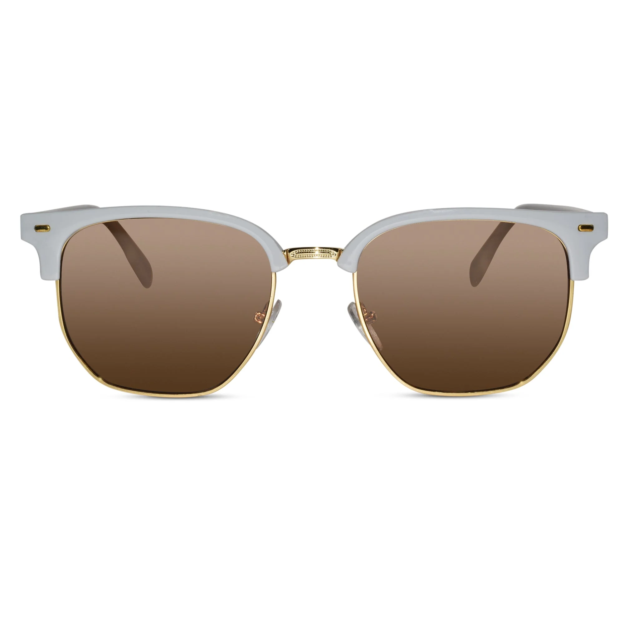 White Rectangular Sunglasses For Men & Women - Image 2