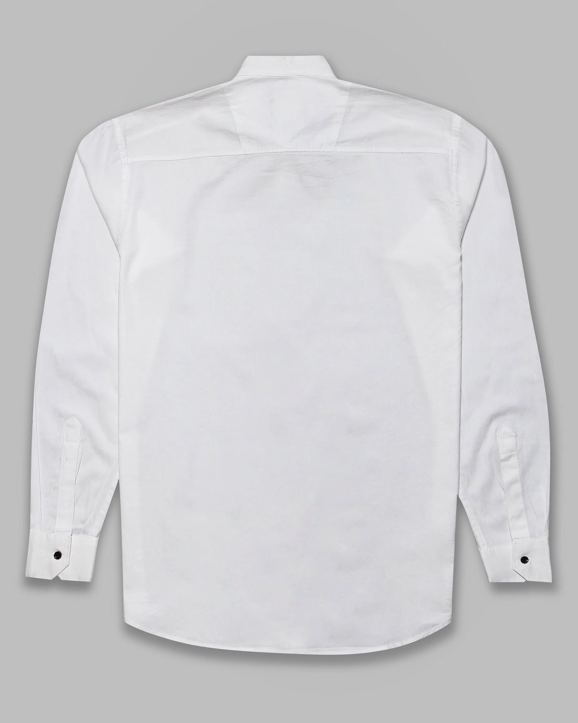 White Super Soft Kurta Collar Premium Cotton Shirt - Image 6