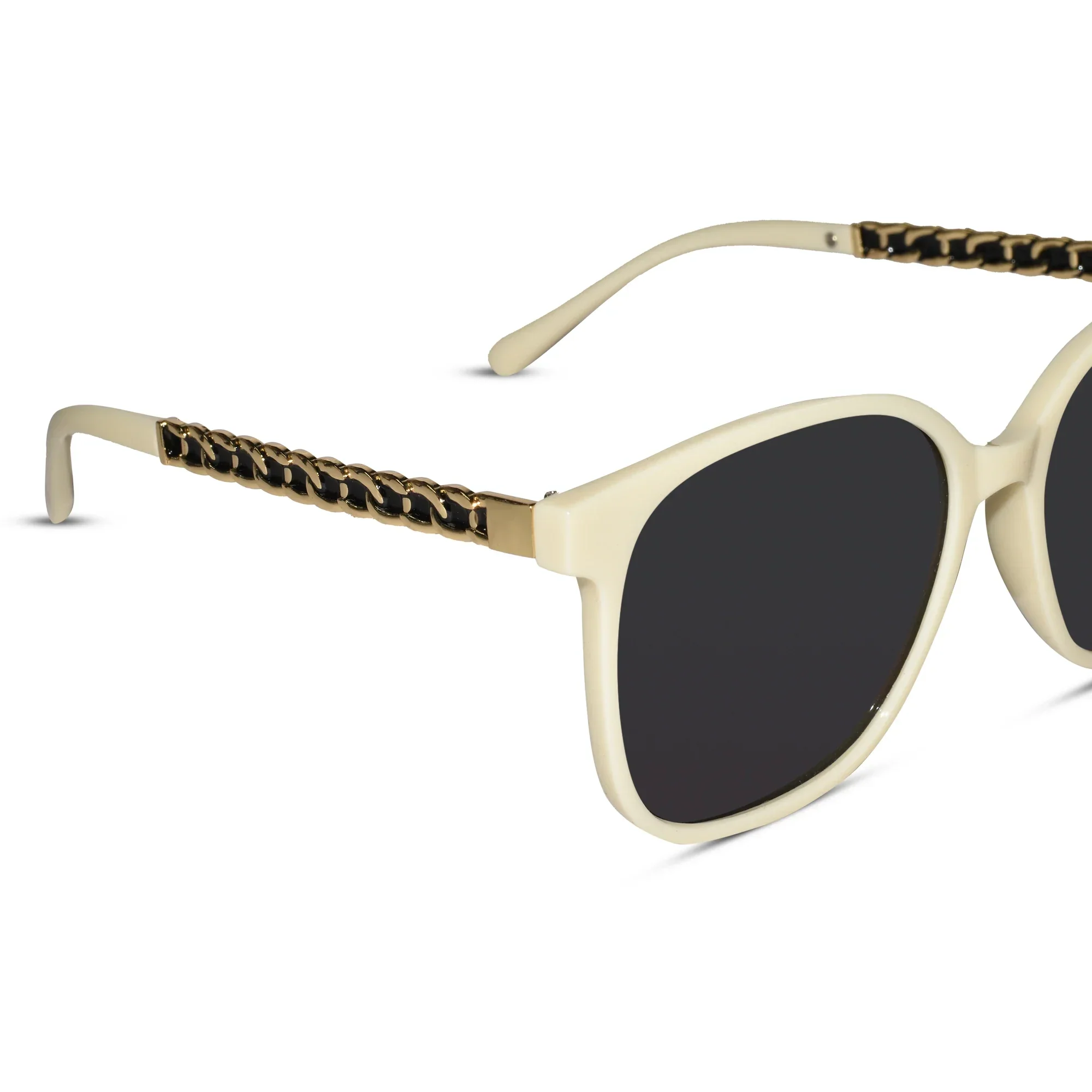 White Wayfarer Designer Sunglasses For Women - Image 3