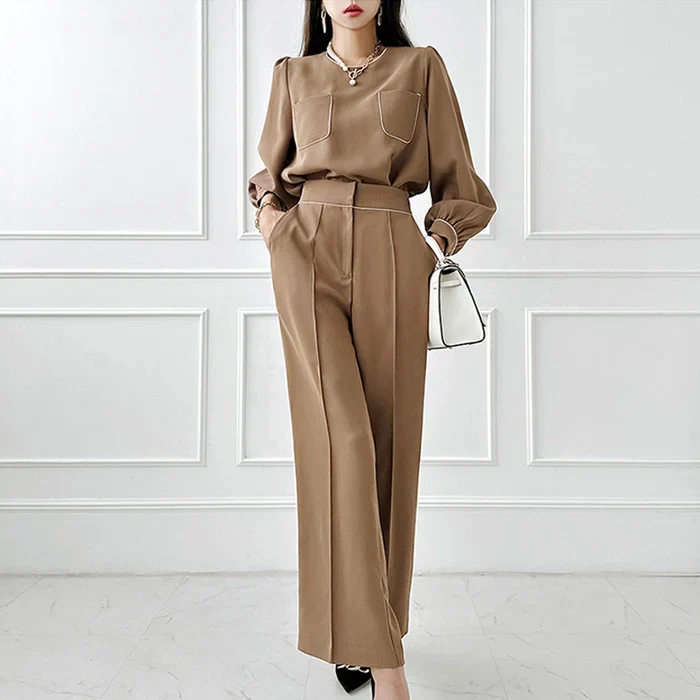 Wide Leg Formal Pant Coord Set - Image 2