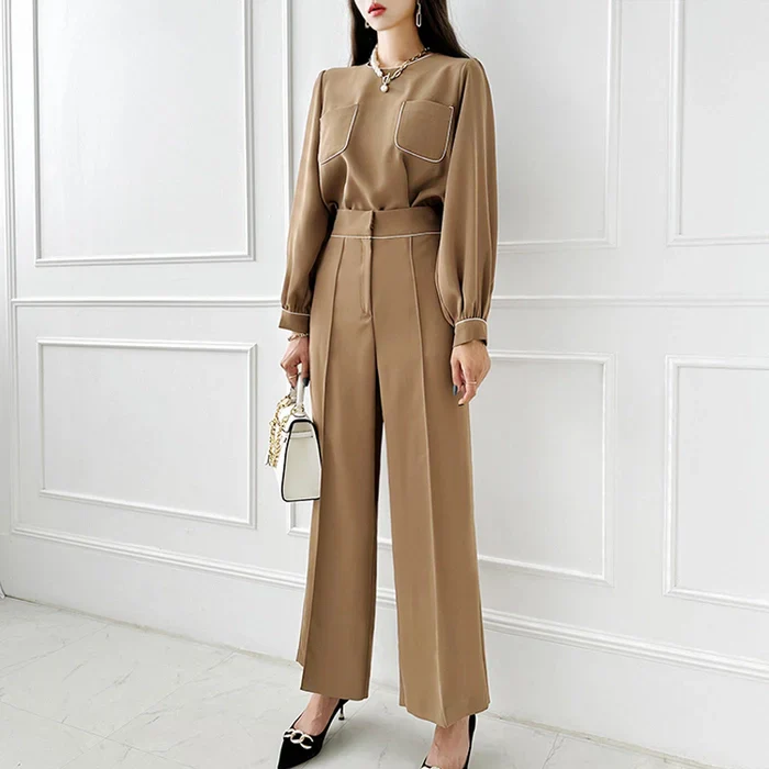 Wide Leg Formal Pant Coord Set - Image 3