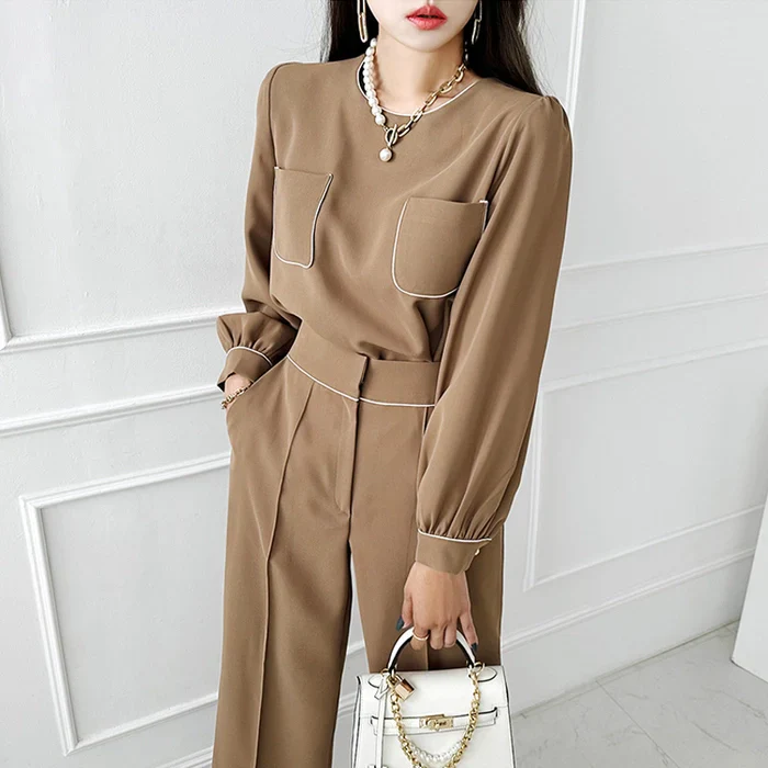 Wide Leg Formal Pant Coord Set - Image 4
