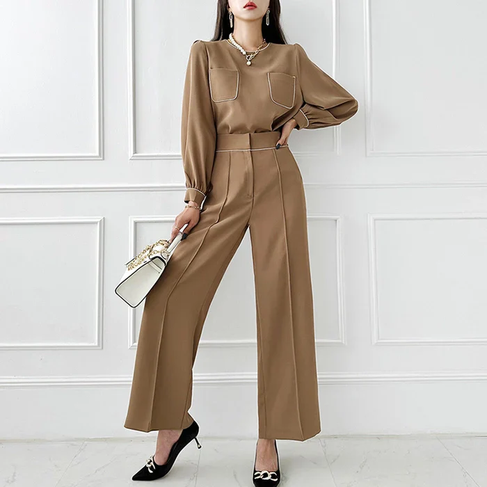 Wide Leg Formal Pant Coord Set - Image 5