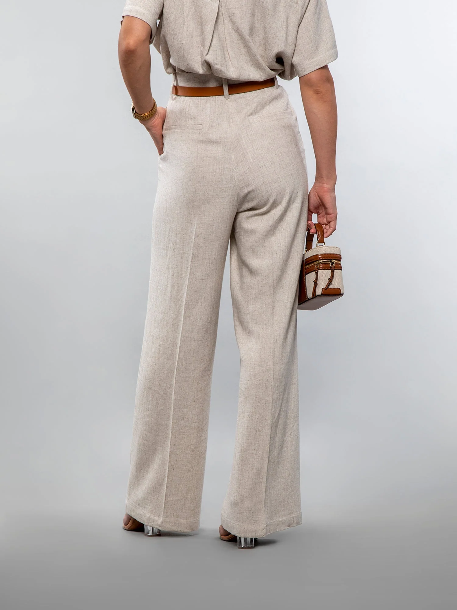 Wide-leg linen pants - Image 23