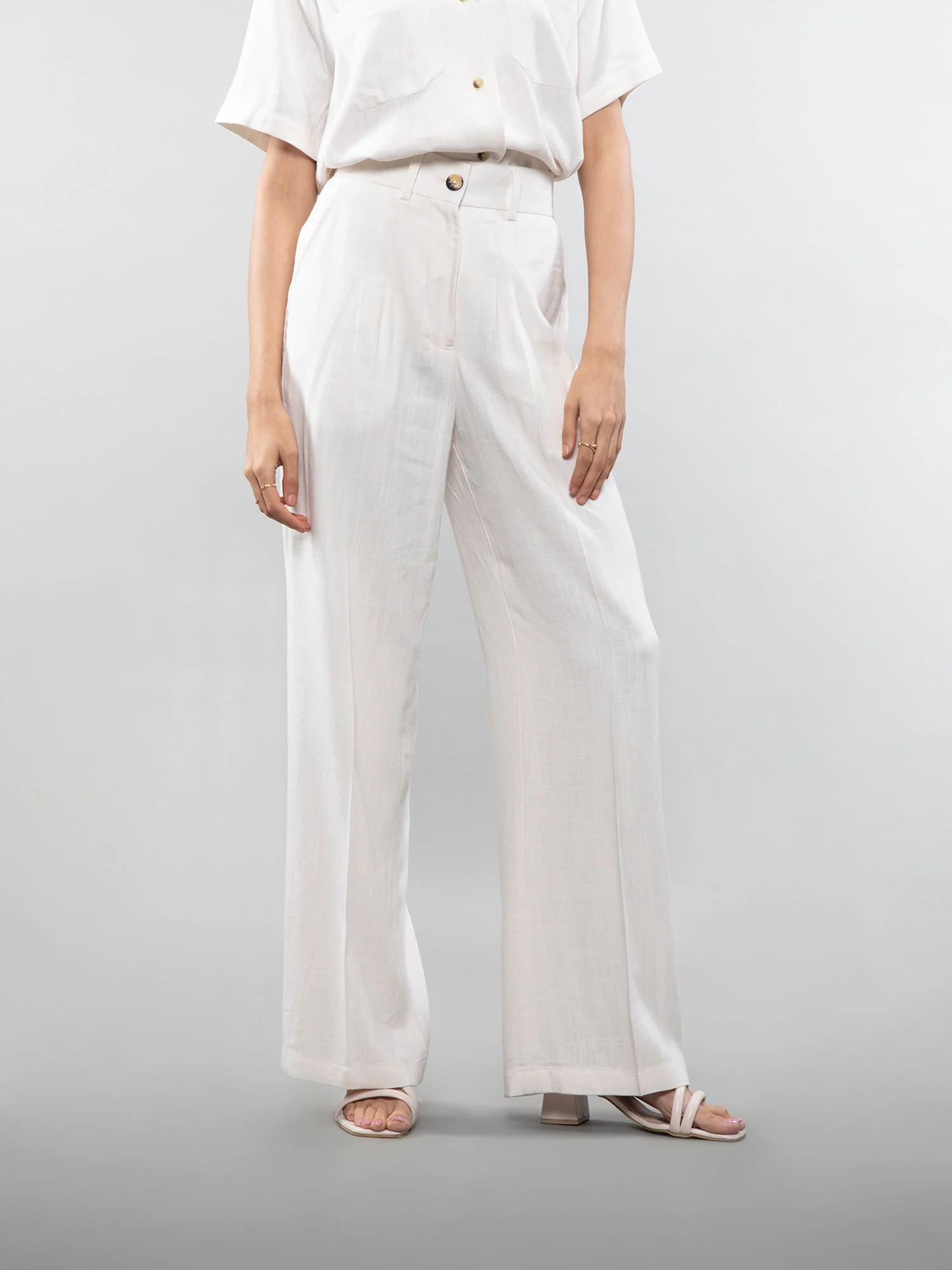 Wide-leg linen pants - Image 33