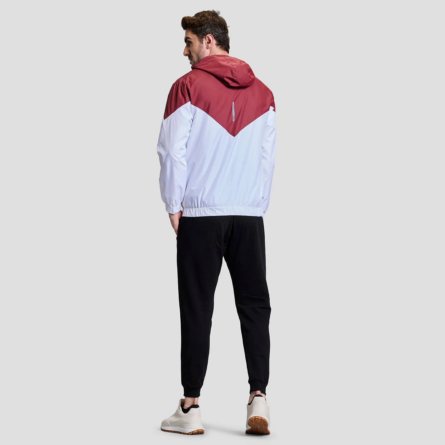 Windrush Mens Windcheater - Maroon/White - Image 8