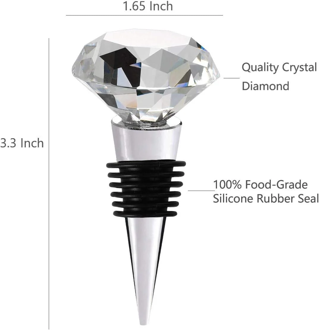 Wine Stoppers, Decorative Crystal Diamond Wine Bottle - Image 8