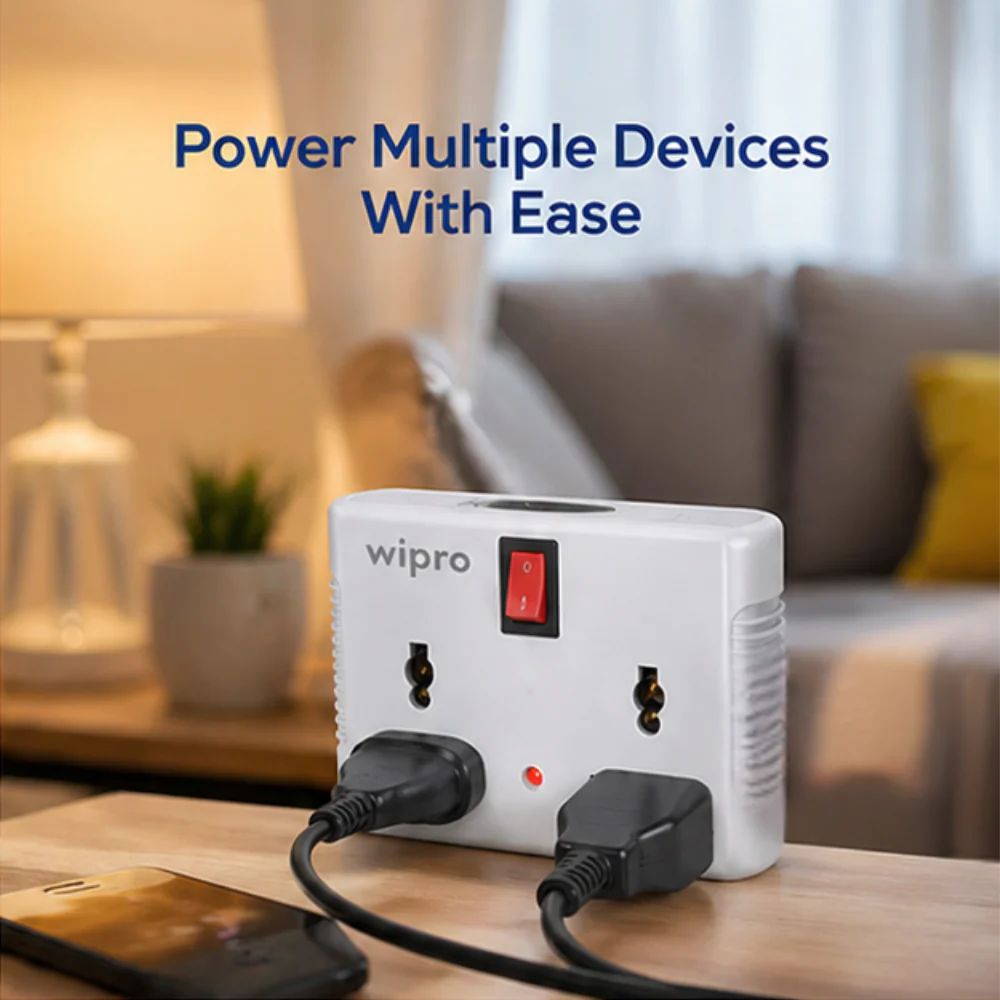 Wipro 4 Way Multiplug Adaptor With 2 Universal Sockets - Surge Protection - Image 4