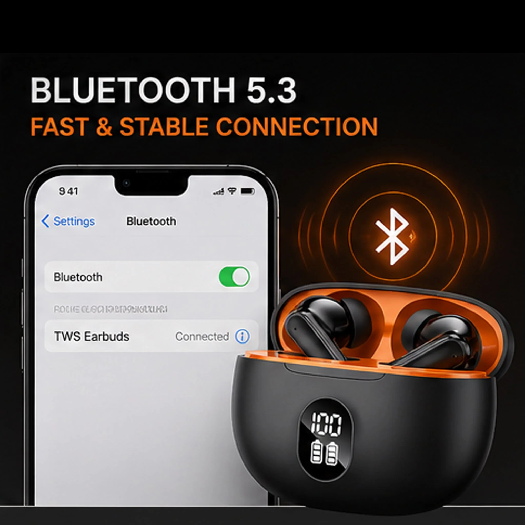 Wireless TWS Gaming Earbuds with Bluetooth 5.3, Deep Bass Sound, HD Calls - Image 4