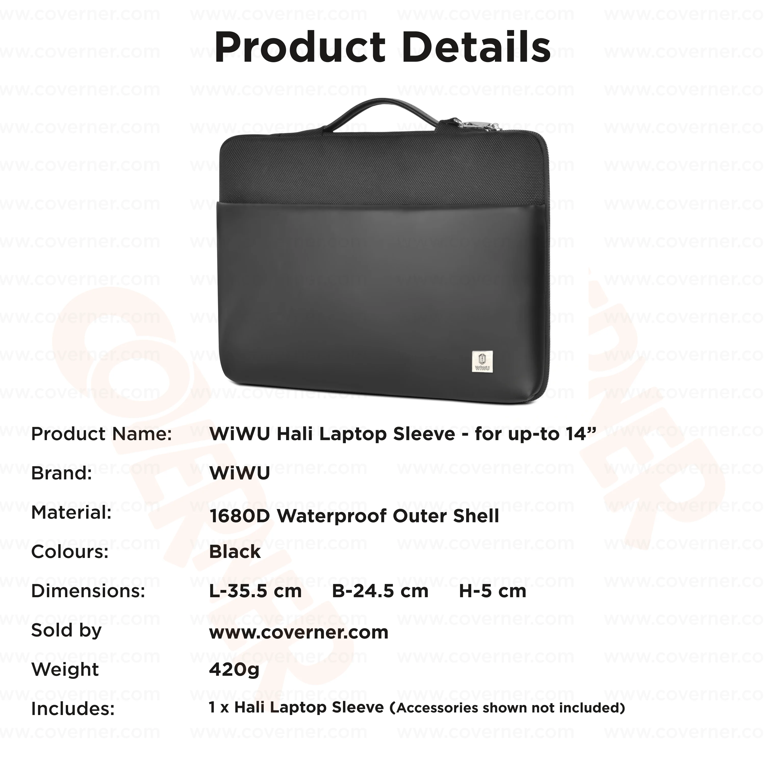 WiWU Hali Sleeve – Water-Resistant Carry Case for 14-Inch Laptops & Tablets | Faux Fur Lining + Shock Buffer | Coverner India - Image 7