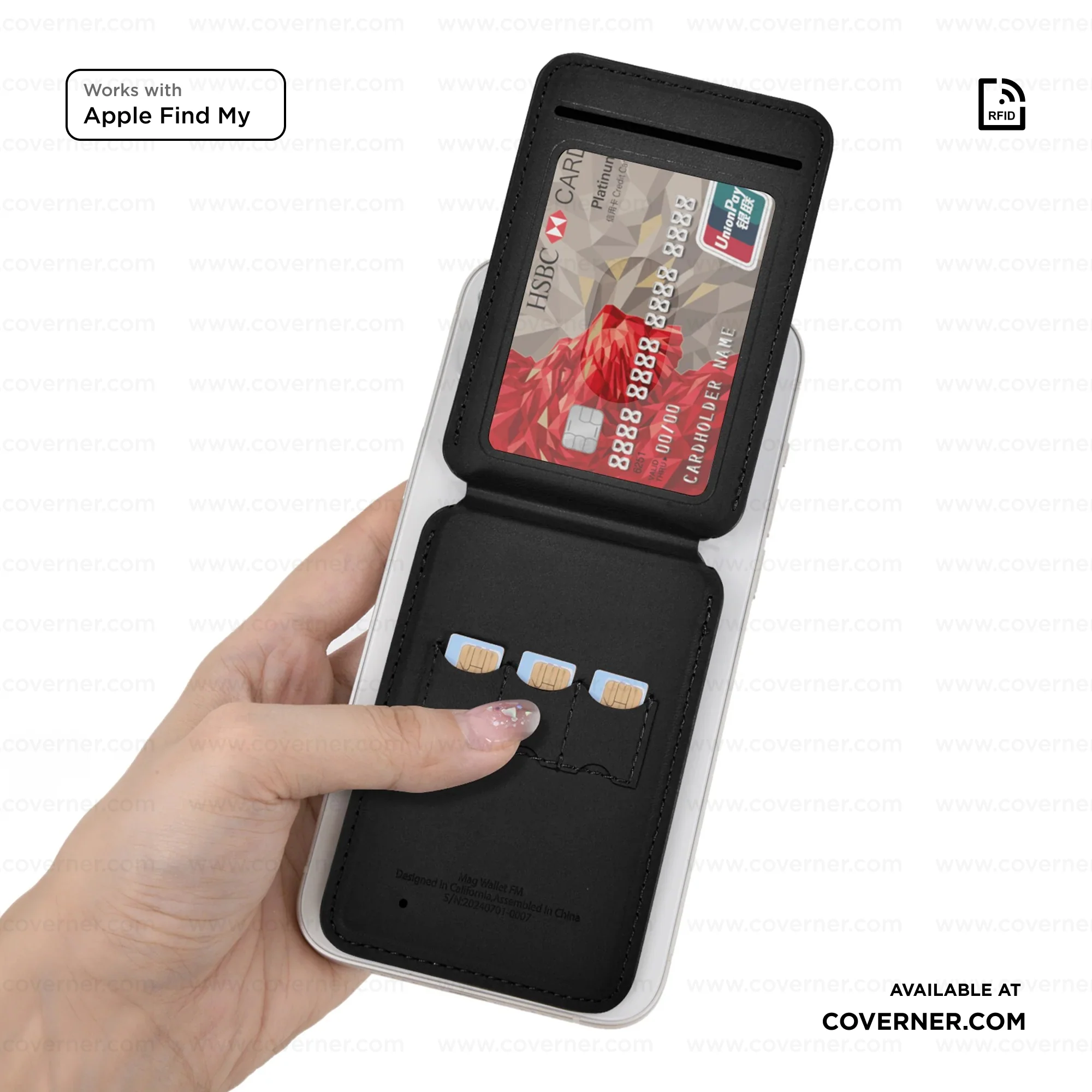 WIWU Mag Wallet FM MW-005 Slim Magnetic Wallet with Apple Find My & RFID – Sold by Coverner India - Image 3