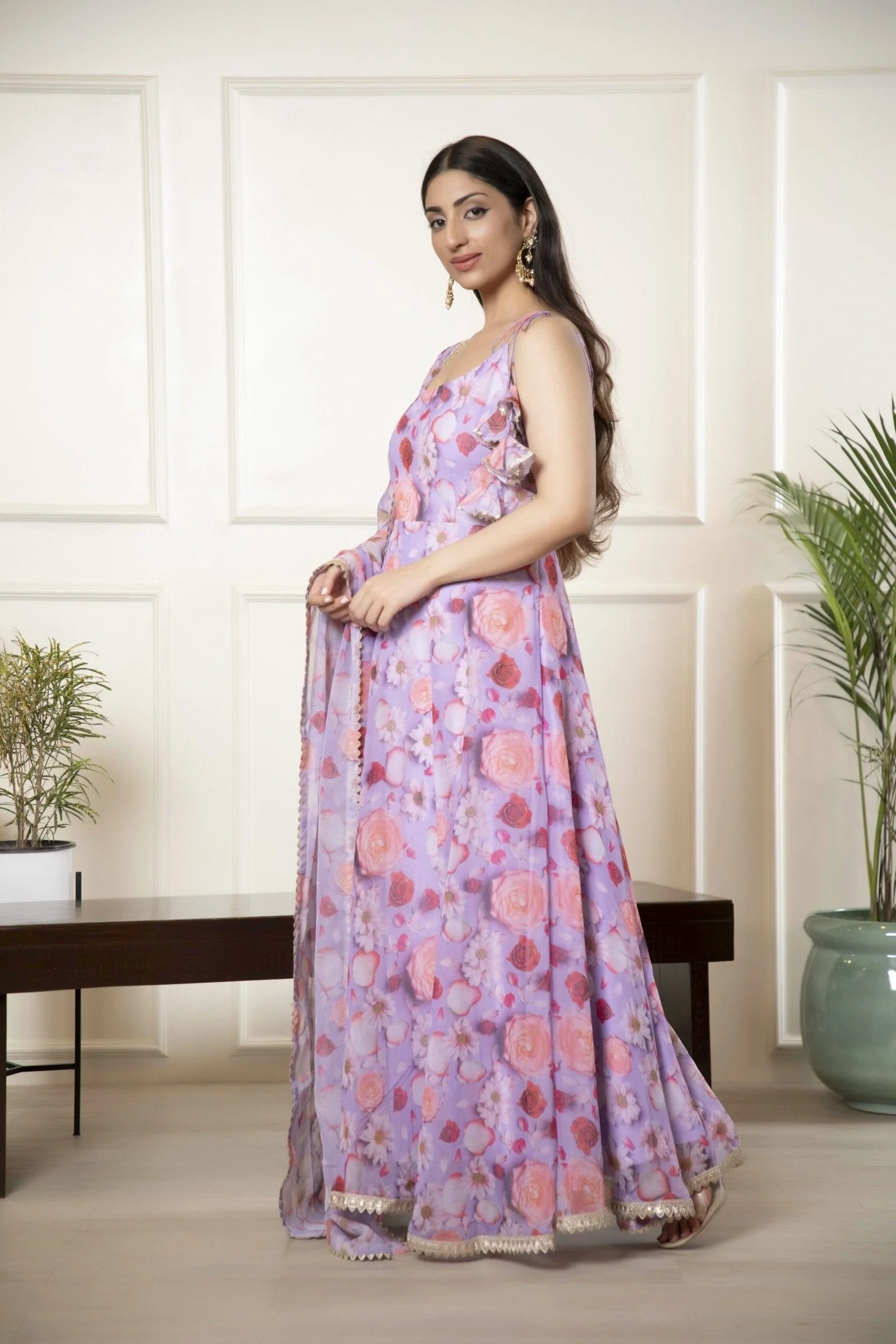 Women’s Floral Anarkali Set – 2 Piece Set for Special Occasions - Image 2