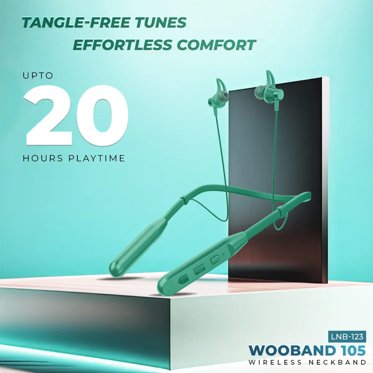 Wooband 105 Wireless Neckband Green (LNB-123) - Image 2