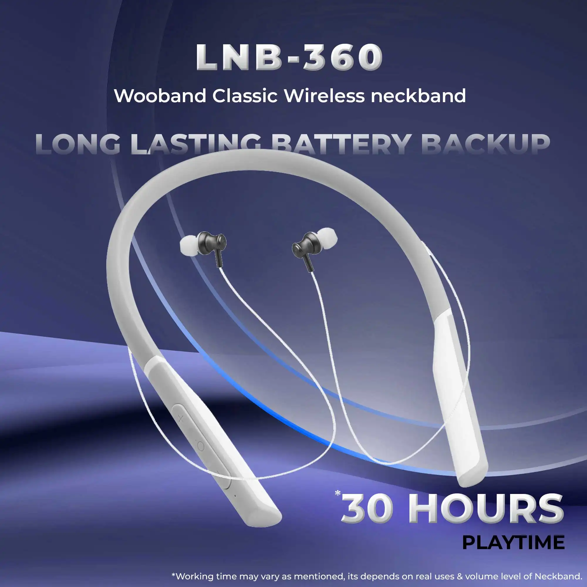 WOOBAND Classic Wireless neckband Silver (LNB-390) - Image 2