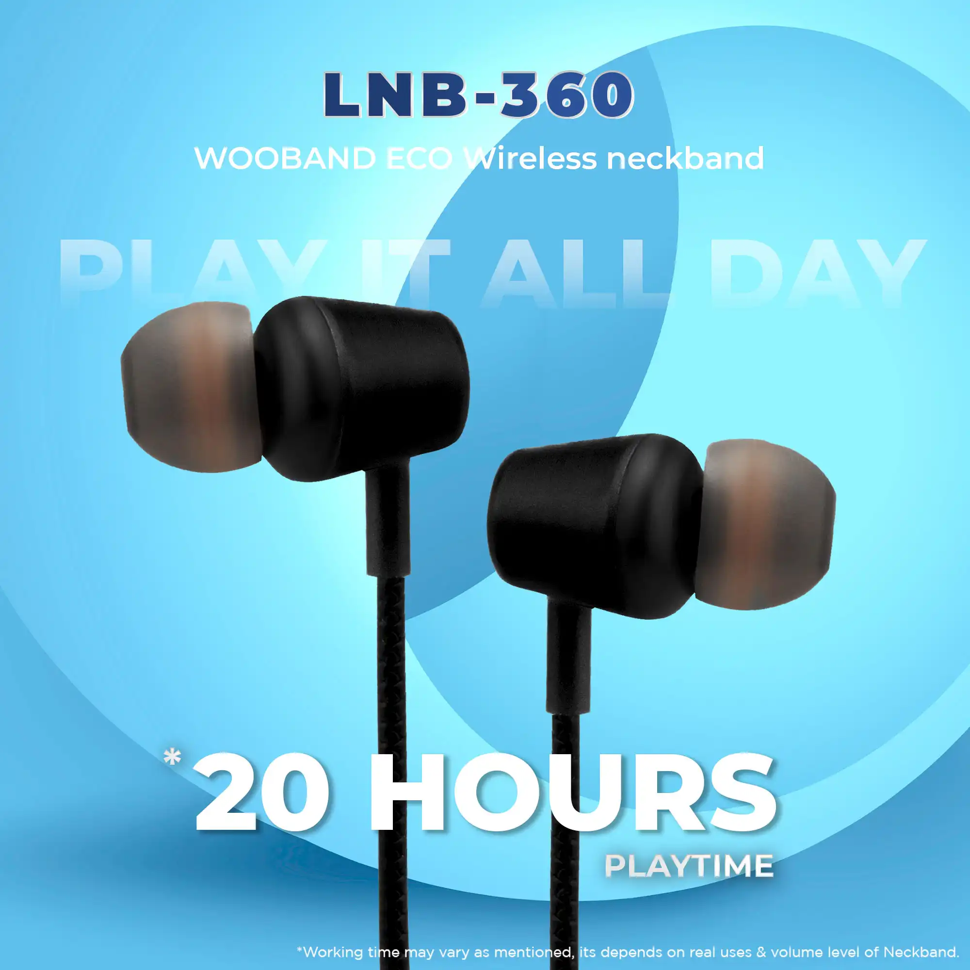WOOBAND ECO Wireless neckband Black (LNB-360) - Image 2