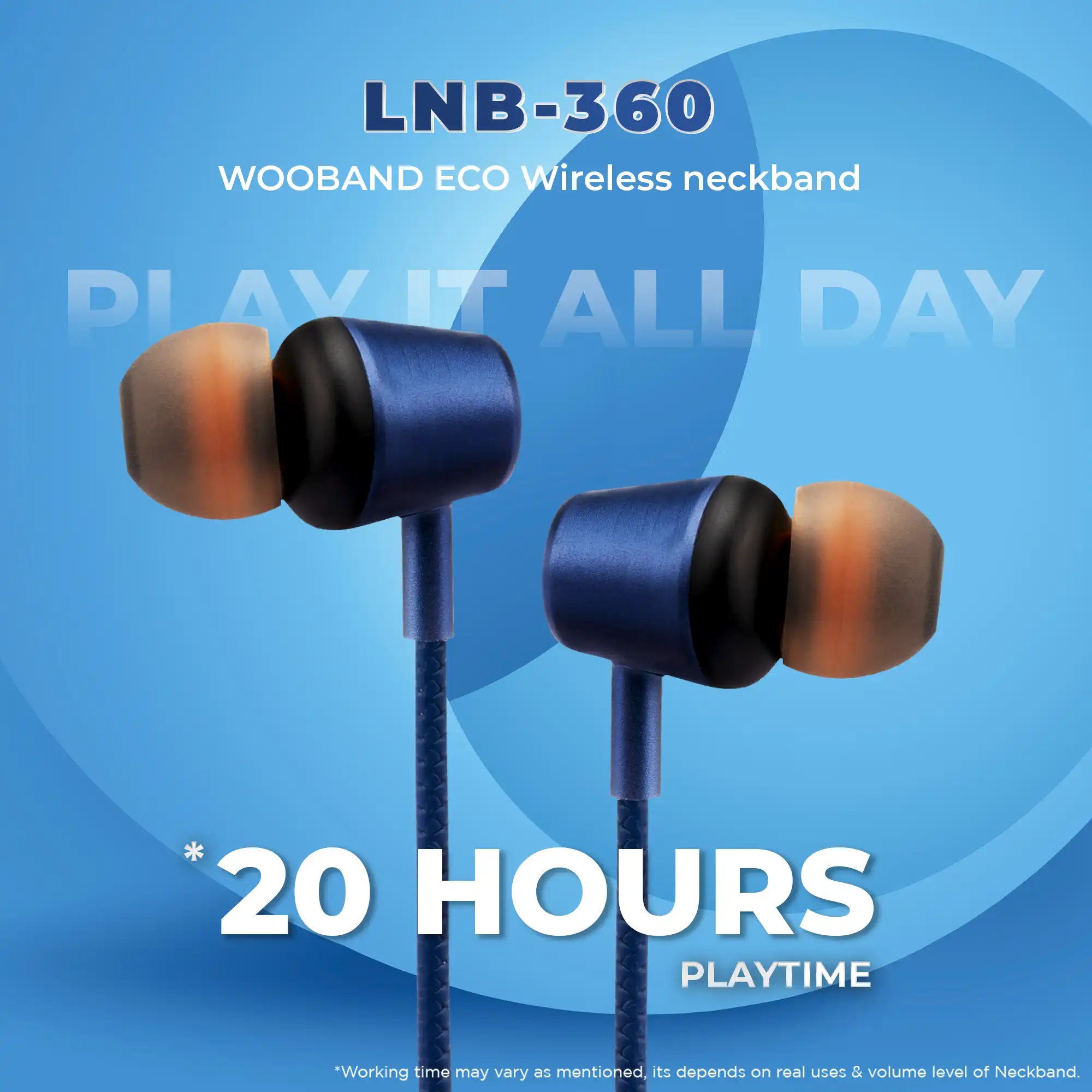 WOOBAND ECO Wireless neckband Blue (LNB-360) - Image 2