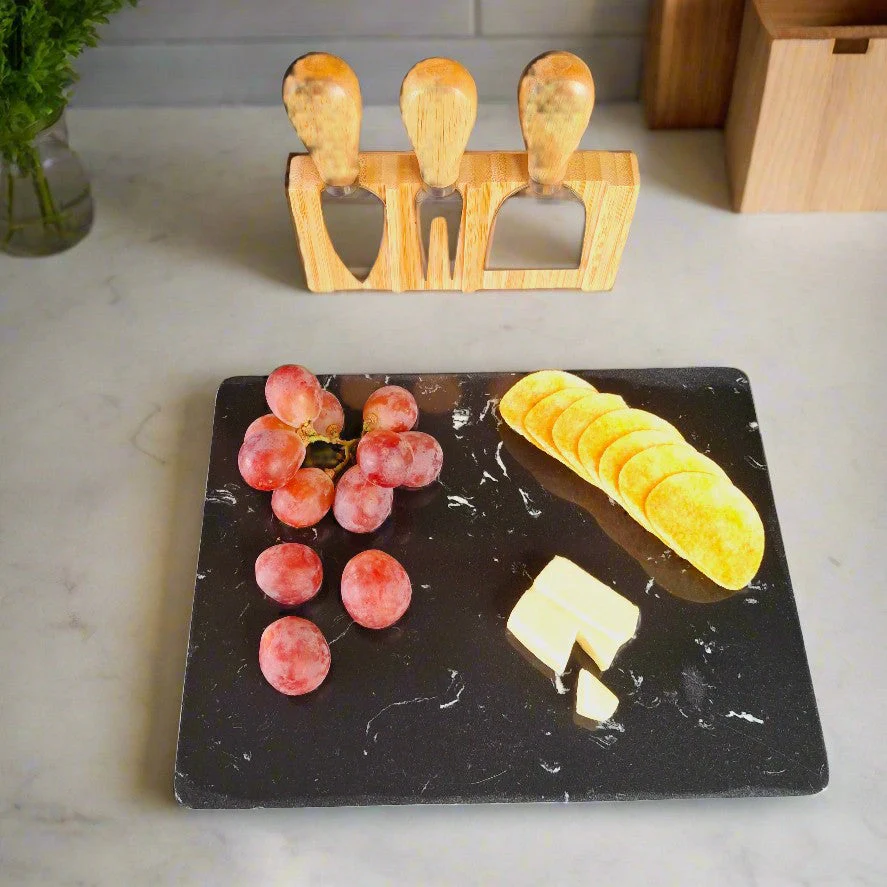 Wooden Cheese Platter Set With Marble Board And Cheese Cutlery Style 3 - Image 8