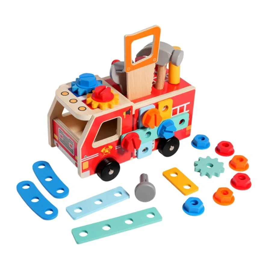 Wooden Multifunctional Assemble and Disassemble Truck With Tools for Kids - Image 7