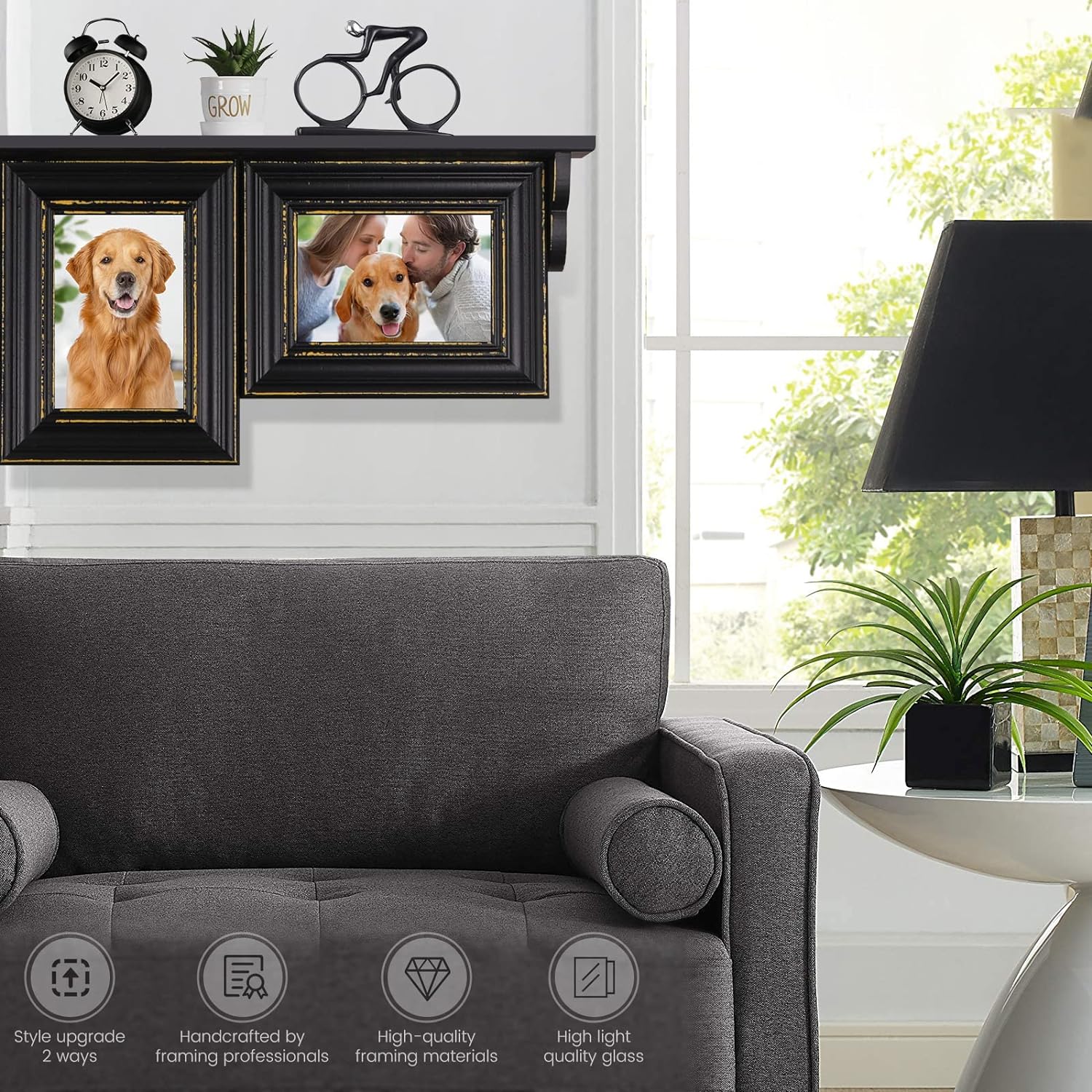 wooden shelf set of 3 photoframe - Image 10