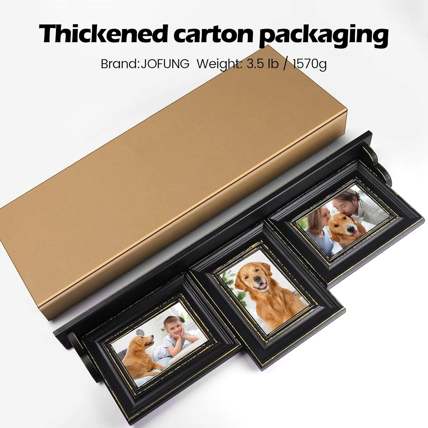 wooden shelf set of 3 photoframe - Image 3