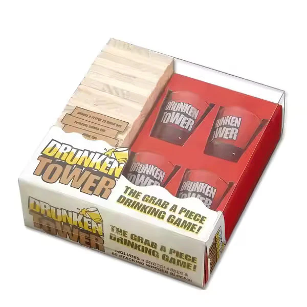 Wooden Stacking Adult Drinking Game With Shot Glasses Drinking Tower Game With Numbers 1pc - Image 7