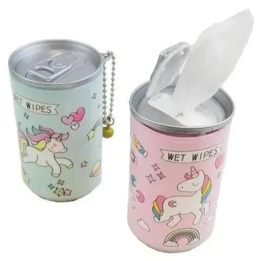 Woopy: Cute Themed Wet Wipes in a Can with Keychain – Portable & Refreshing (Set of 2, 30-Piece Each) - Image 2