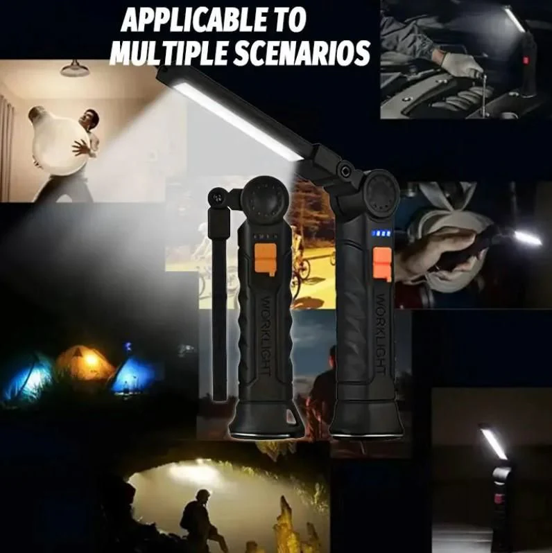 WorkLight: Rechargeable LED Work Light with Magnetic Base & 360° Folding Design, 5 Lighting Modes, Hook & Portable Torch for Car Repair, Camping & Emergency Use - Image 9