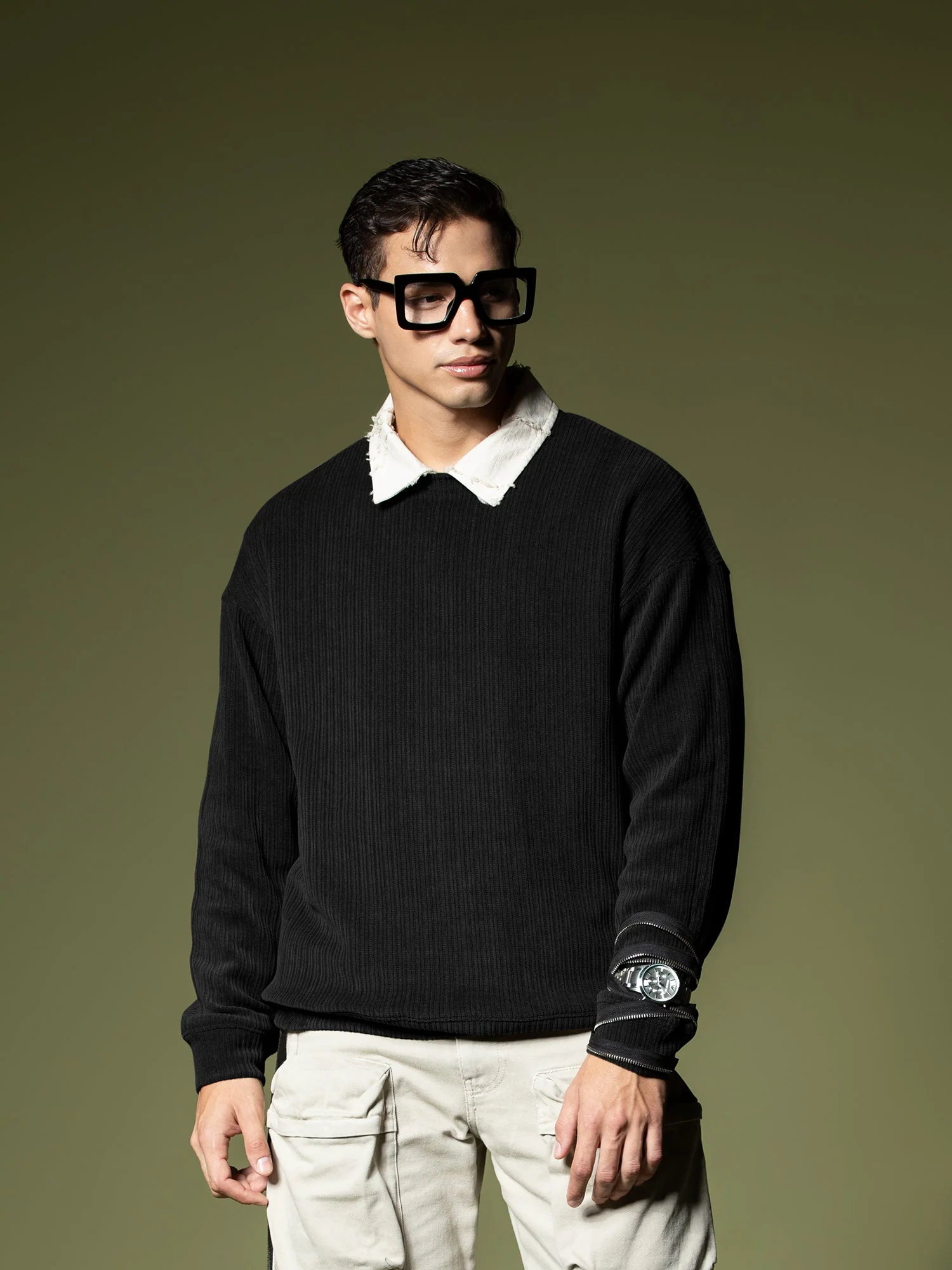 Woven texture sweatshirt - Image 50