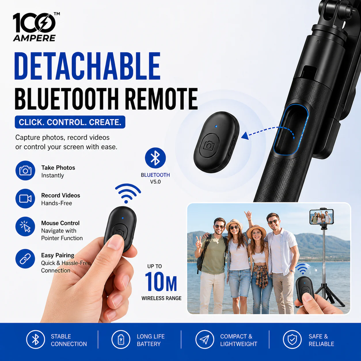 Y17 Bluetooth Selfie Stick Tripod with Remote - Image 4