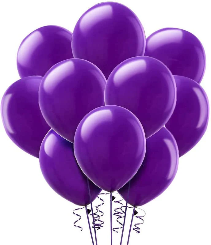 Yellow Happy Birthday Banner And Purple Metallic Balloons (Pack of 30) - Image 3