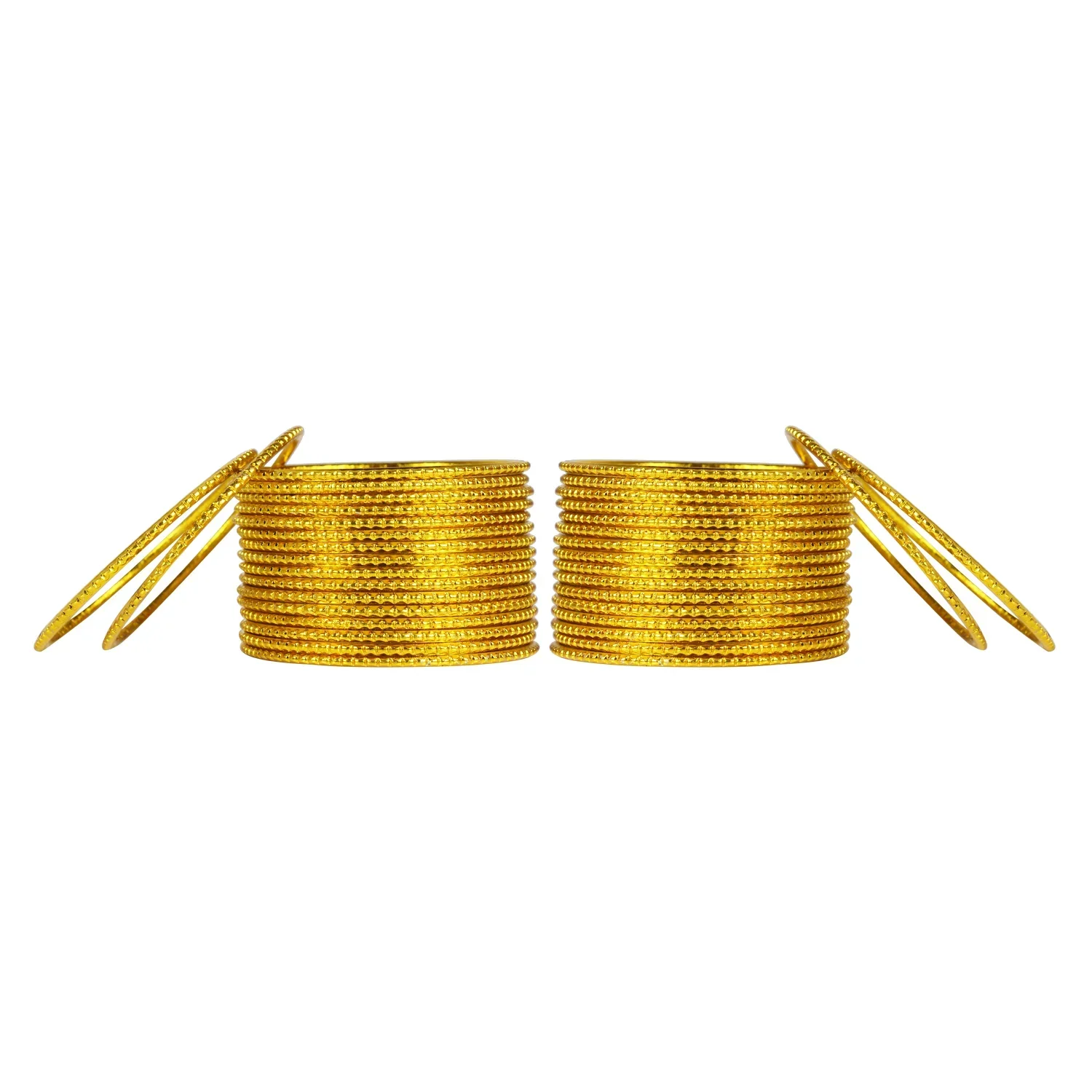 Yellow Metal Bangles Set (36 Pcs) – Traditional Indian Bangles - Image 2