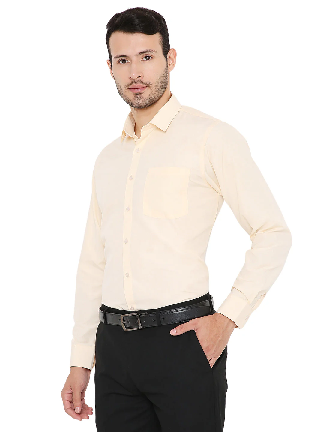Yellow Solid | Slim Fit | Formal Shirt - Image 3