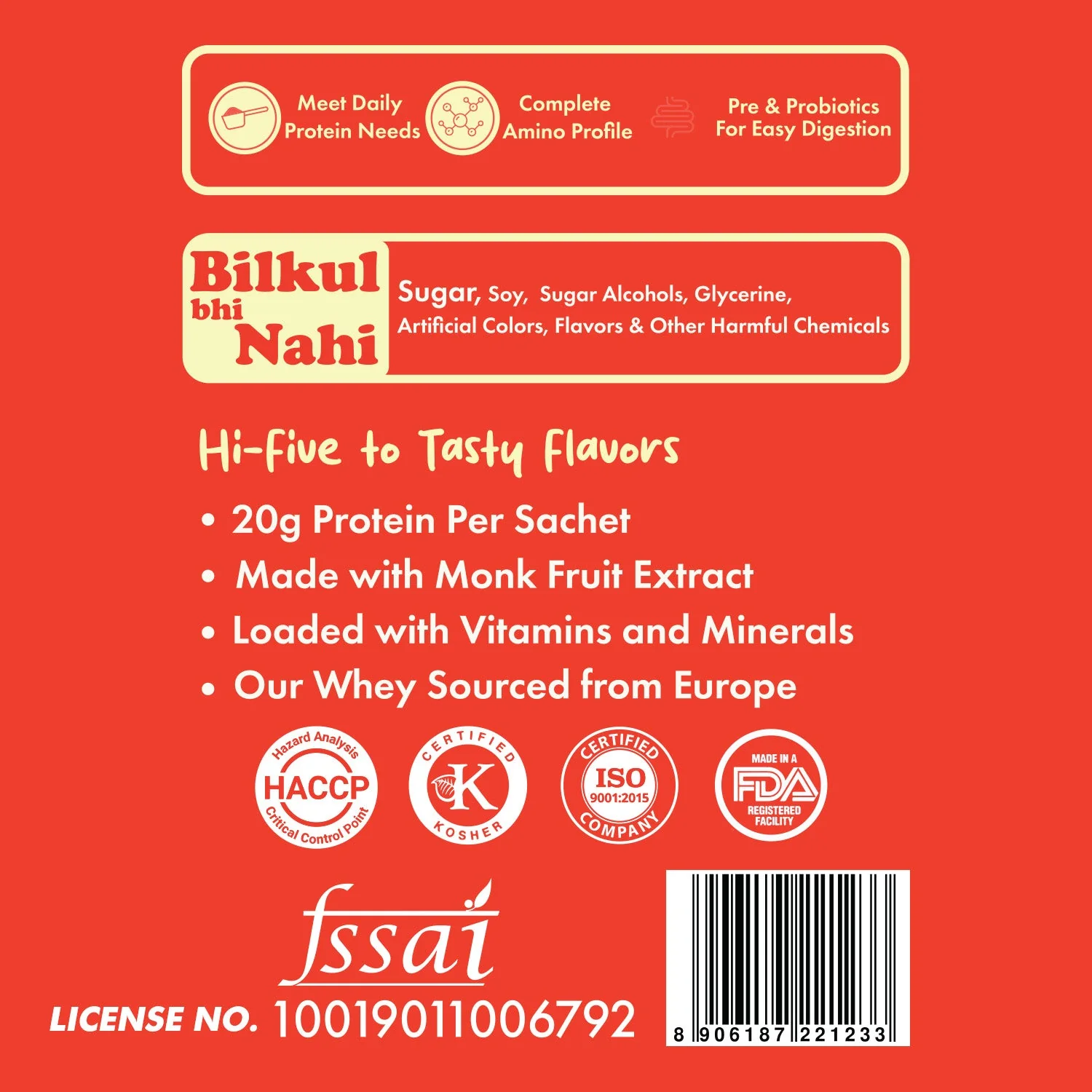Yor Daily Whey Protein, No Sugar, Assorted Flavors, 250g - Pack of 5 Sachets + Shaker Combo - Image 7