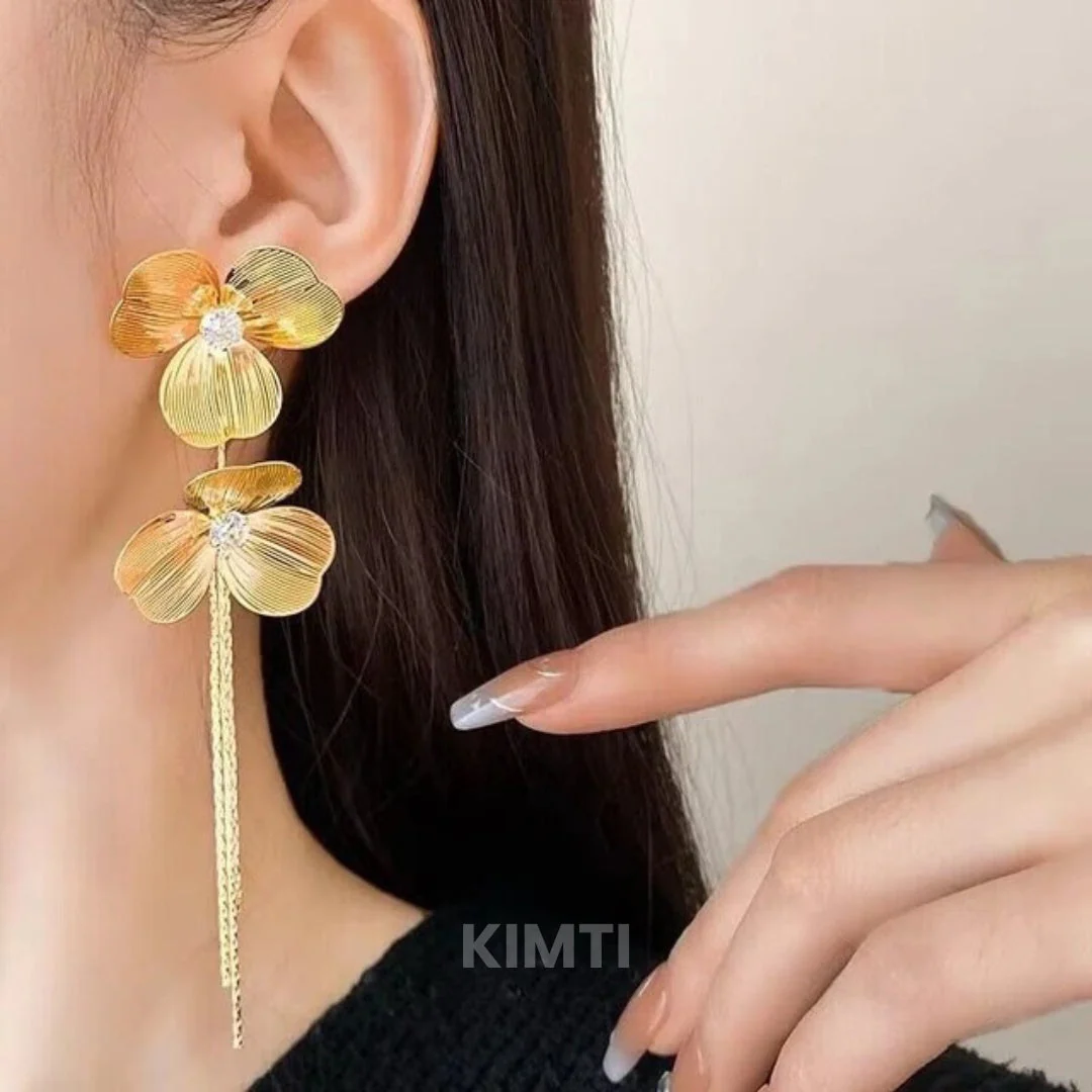 Zara Dupe Gold Bling Dangler Earring - Image 2