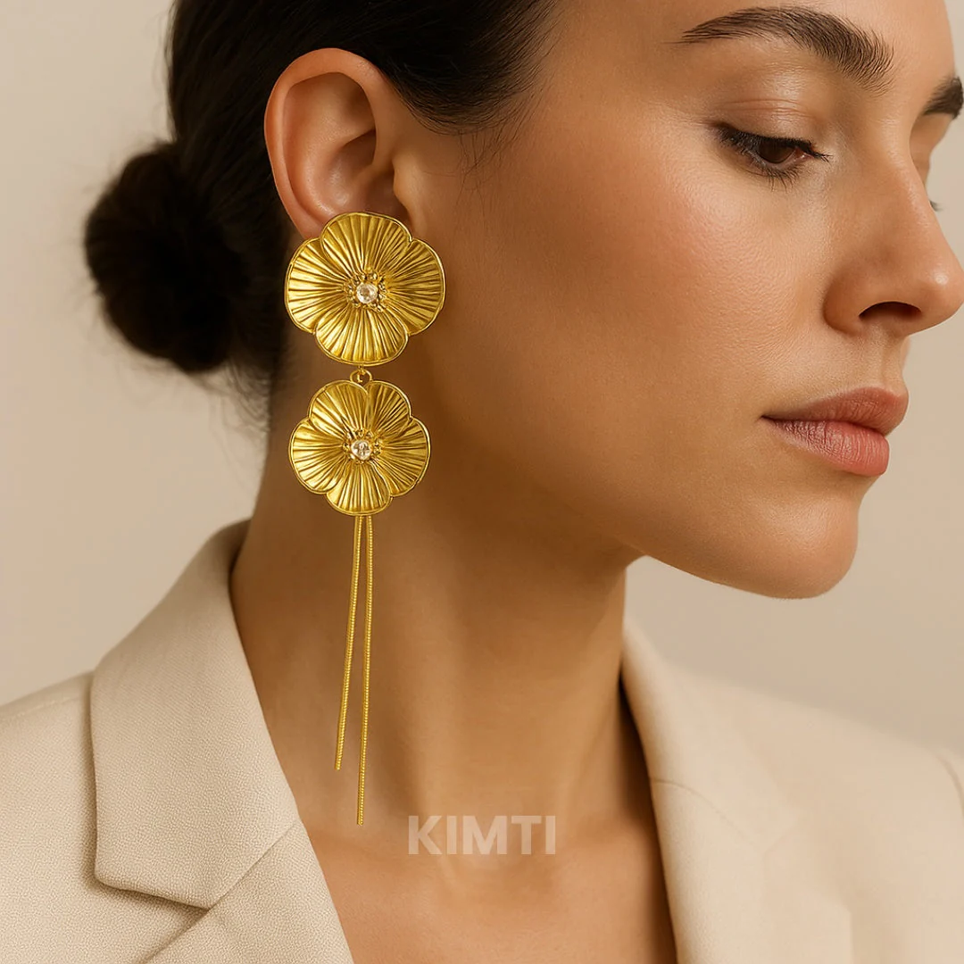 Zara Dupe Golden Drop Earring - Image 2