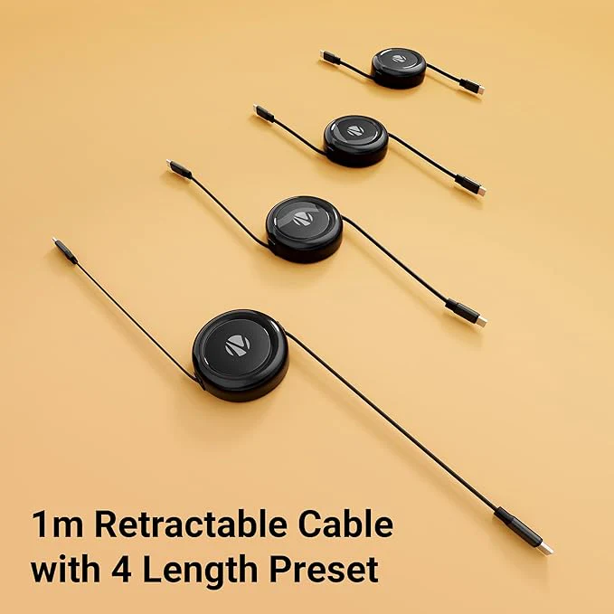 Zebronics Type C to C Retractable Cable - 60 Watts - Image 3